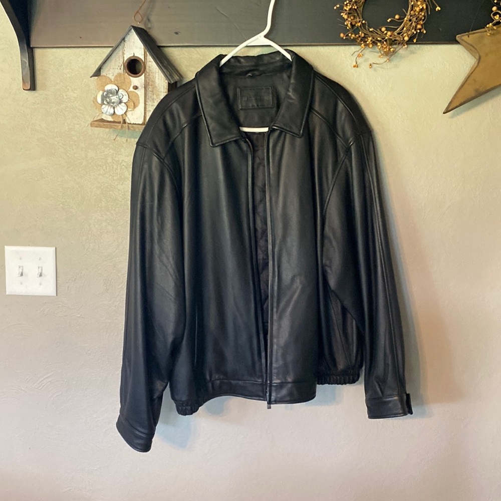 Black leather jacket